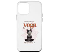Cute Cat Yoga Spiritual Meditation Zen Balance Namaste OM Carcasa para iPhone 12 Mini