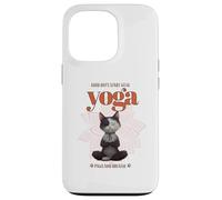 Cute Cat Yoga Spiritual Meditation Zen Balance Namaste OM Carcasa para iPhone 13 Pro