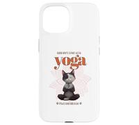 Cute Cat Yoga Spiritual Meditation Zen Balance Namaste OM Carcasa para iPhone 15