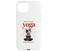 Cute Cat Yoga Spiritual Meditation Zen Balance Namaste OM Carcasa para iPhone 15 Plus