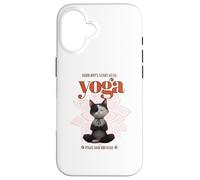 Cute Cat Yoga Spiritual Meditation Zen Balance Namaste OM Carcasa para iPhone 16