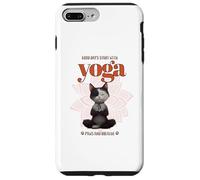 Cute Cat Yoga Spiritual Meditation Zen Balance Namaste OM Carcasa para iPhone 7 Plus/8 Plus