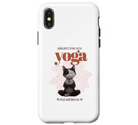Cute Cat Yoga Spiritual Meditation Zen Balance Namaste OM Carcasa para iPhone X/XS