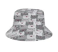 Cute Cats Bucket Hat Summer Beach Sun Hat Packable Unisex Print Fisherman Cap para Viajes de Vacaciones de Verano