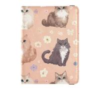 Cute Cats - Cartera para pasaporte y tarjeta de vacunación de oro rosa, combo de cartera para pasaporte de viaje, con ranura para tarjeta de vacunación, para hombres y mujeres, impermeable