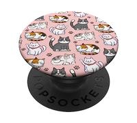 Cute Cats & Claws Pattern for Kittyie and Pet Owners PopSockets PopGrip Adhesivo
