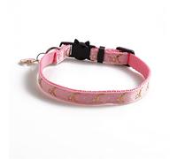 Cute Cats Collars with Moon Star Pendant Adjustable Puppy Kitten Necklace Fruits Pattern Cats Rabbit Collars with Bells (Pink)