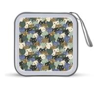 Cute Cats Funny CD Case Organizer 40 Capacity DVD Collection Storage Bag Wallet Book for Car Home Travel