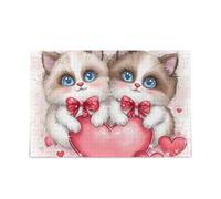 Cute Cats Love Valentine - Rompecabezas desafiante para adultos, 1000 piezas