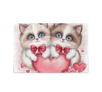 Cute Cats Love Valentine - Rompecabezas resistente de 2 mm, 500 piezas