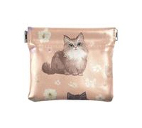 Cute Cats - Monedero de cuero para mujer, color oro rosa, bolsas organizadoras para niñas y mujeres, Lindos gatos de oro rosa, 4.33"(L) x 3.74"(W) x 0.39"(H), Classic