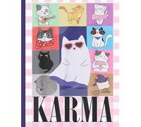 Cute Cats Pop Culture Aesthetic Lined Journal: Karma Funny Ghost Kitten Music Graphic Notebook for Teens, Girls, Women, School Students