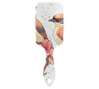 Cute Cedar Waxwing Bird cepillo para cabello largo Diseñado masajeador cuero cabelludo para secar con mango ergonómico cepillo para definir rizos