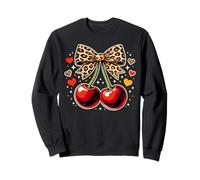 Cute Cherry Leopard Bow Coquette Aesthetic Hearts Sudadera