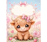 Cute Chibi Highland Cow Notebook: Kawaii Animal Composition Book for Girls, Kids, Teens, School Notes, Journaling, Doodling, and Creative Writing