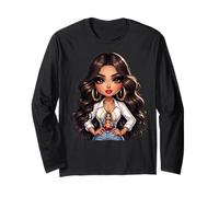 Cute Chibi Mexican Baby Girl Chicana Patrona de los Mexicano Manga Larga