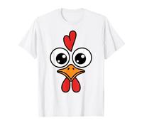 Cute Chicken Face Kawaii Rooster Big Eyes Heart Comb Camiseta