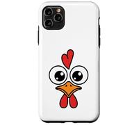Cute Chicken Face Kawaii Rooster Big Eyes Heart Comb Carcasa para iPhone 11 Pro MAX