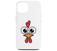 Cute Chicken Face Kawaii Rooster Big Eyes Heart Comb Carcasa para iPhone 13