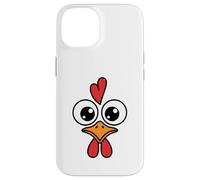 Cute Chicken Face Kawaii Rooster Big Eyes Heart Comb Carcasa para iPhone 14