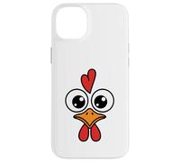 Cute Chicken Face Kawaii Rooster Big Eyes Heart Comb Carcasa para iPhone 14 Plus