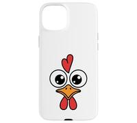 Cute Chicken Face Kawaii Rooster Big Eyes Heart Comb Carcasa para iPhone 15 Plus