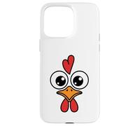 Cute Chicken Face Kawaii Rooster Big Eyes Heart Comb Carcasa para iPhone 15 Pro MAX