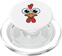 Cute Chicken Face Kawaii Rooster Big Eyes Heart Comb PopSockets PopGrip para MagSafe