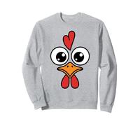 Cute Chicken Face Kawaii Rooster Big Eyes Heart Comb Sudadera