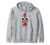 Cute Chicken Face Kawaii Rooster Big Eyes Heart Comb Sudadera con Capucha