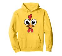 Cute Chicken Face Kawaii Rooster Big Eyes Heart Comb Sudadera con Capucha
