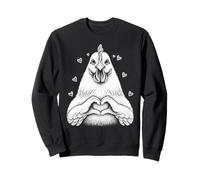 Cute Chicken Heart Hands Love Farm Animal Valentine Sudadera
