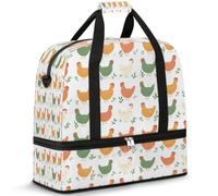 Cute Chickens - Bolsa de viaje para mujeres y hombres, bolsa de viaje para fin de semana, plegable, separada, 47 L, bolsa de mano para deportes, gimnasio, yoga, color, 47 L, Organizador de bolsas