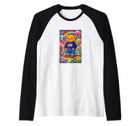 Cute Childish Teddy Bear World Illustration Graphic Designs Camiseta Manga Raglan