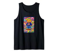 Cute Childish Teddy Bear World Illustration Graphic Designs Camiseta sin Mangas