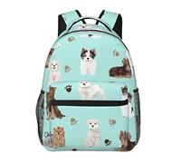 Cute Chocolate Yorkie Maltese Biewer Terriers Dogs Art Daypack Bolsa de hombro antirrobo multiusos ligera Mochila de gran capacidad para computadora portátil Mochila con correas de hombro ajustables
