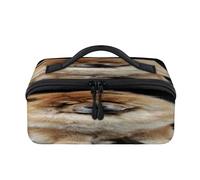 Cute Chow Dog - Bolsa de maquillaje portátil para perro, impermeable, abierta, plana, artículos de tocador, cosméticos, organizador de viaje para mujeres y hombres
