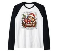 Cute Christmas Beagle Puppy For Dog Mom I Love Winter Saying Camiseta Manga Raglan
