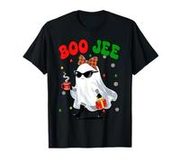 Cute Christmas Boo JEE Ghost Coffee Xmas Vacation Costume Camiseta