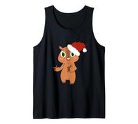 Cute Christmas Capybara Santa Claus Cavy Rata Rata Navidad Camiseta sin Mangas