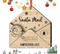 Cute Christmas Decorations | Dear Santa Ornament | Wooden Christmas Pendant, Holiday Pendant Decor Creative Xmas Favors Funny Party Favors Wall Christmas Ornament Tree Holiday Pendant