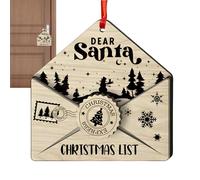 Cute Christmas Decorations | Dear Santa Ornament | Wooden Christmas Pendant, Holiday Pendant Decor Creative Xmas Favors Funny Party Favors Wall Christmas Ornament Tree Holiday Pendant