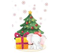 Cute Christmas Elephant Journal: Festive Holiday Notebook with Adorable Elephant & Tree Illustration for Kids, Teens, and Adults | 140 Lined Pages