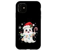Cute Christmas Ghost Kawaii Santa Candy Cane Funny Xmas Carcasa para iPhone 11