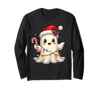Cute Christmas Ghost Kawaii Santa Candy Cane Funny Xmas Manga Larga