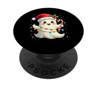 Cute Christmas Ghost Kawaii Santa Candy Cane Funny Xmas PopSockets PopGrip Adhesivo