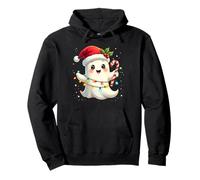 Cute Christmas Ghost Kawaii Santa Candy Cane Funny Xmas Sudadera con Capucha