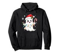 Cute Christmas Ghost Kawaii Santa Candy Cane Funny Xmas Sudadera con Capucha