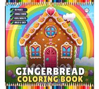 Cute Christmas Gingerbread House Fantasy Coloring Book for Adults Kids Boys Girls Teens Aesthetic Candy House Xmas Holiday Coloring Pages: 50 Pages ... for Students Gingerbread House Coloring Book