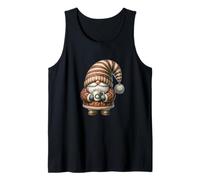 Cute Christmas GNOME For Women with Pumpkin Spice Latte Camiseta sin Mangas